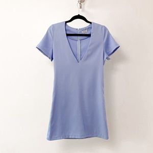 Tobi Pastel Spring Casual Chic Plunge‎ V Neck Short Sleeve Casual Mini Dress